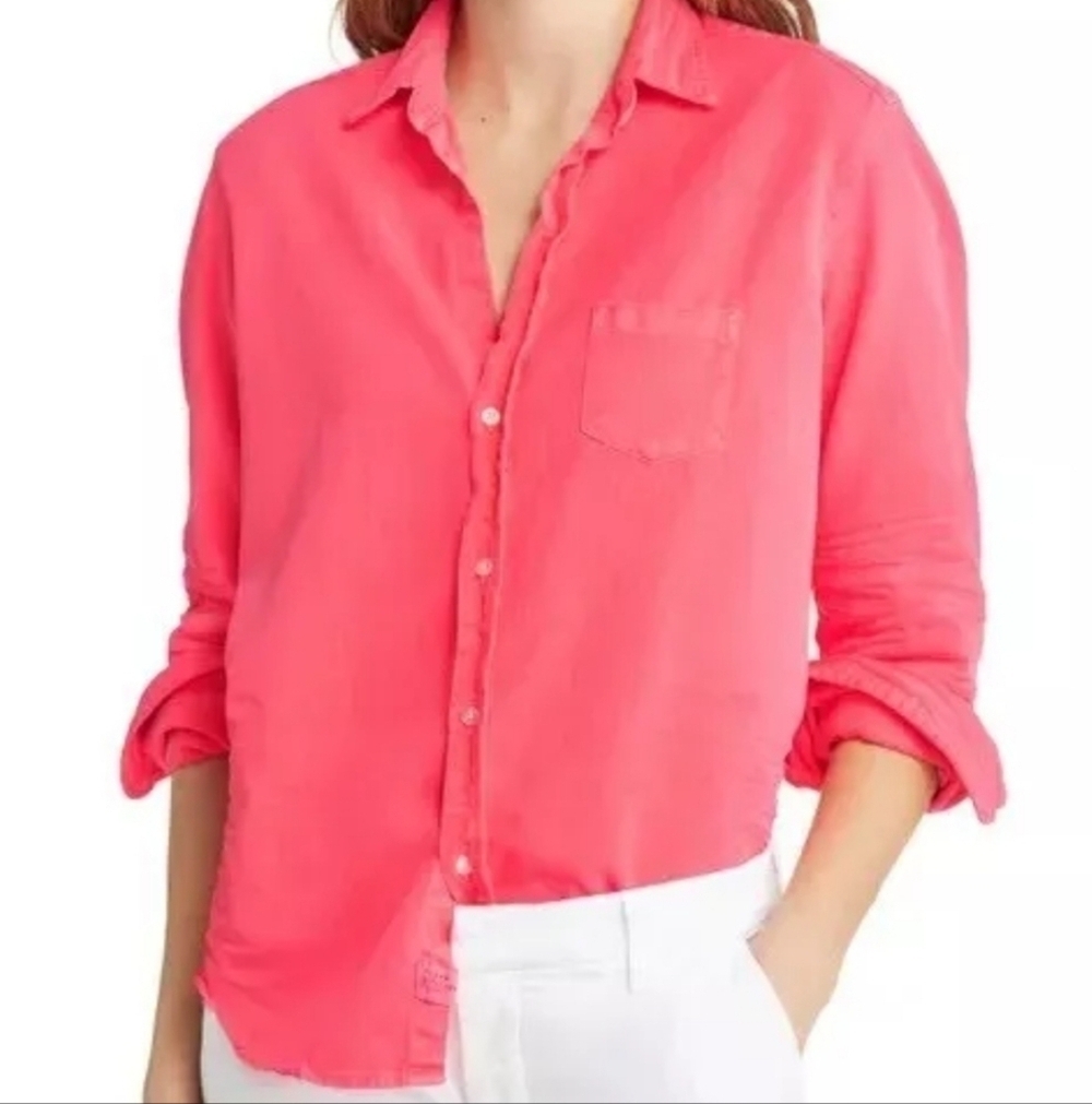 Frank & Eileen Salmon Cotton Shirt Size M